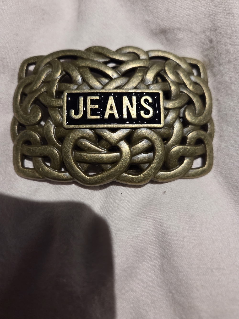 JEANS Brass-Tone Celtic Knot Belt Buckle